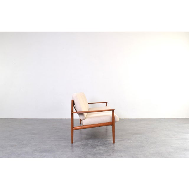 Grete Jalk Mid-Century Danish Teak and Wool Sofa by Grete Jalk for France & Søn, 1960s For Sale - Image 4 of 17