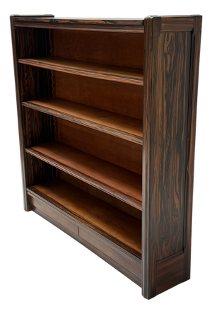 Art Deco Open Bookcase in Macassar Ebony with Oak Shelves, 1920s