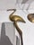 A Pair of Vintage Solid Brass Crane Figurines Standing Gracefully on Round Bases With a Warm, Aged Patina. For Sale - Image 9 of 12