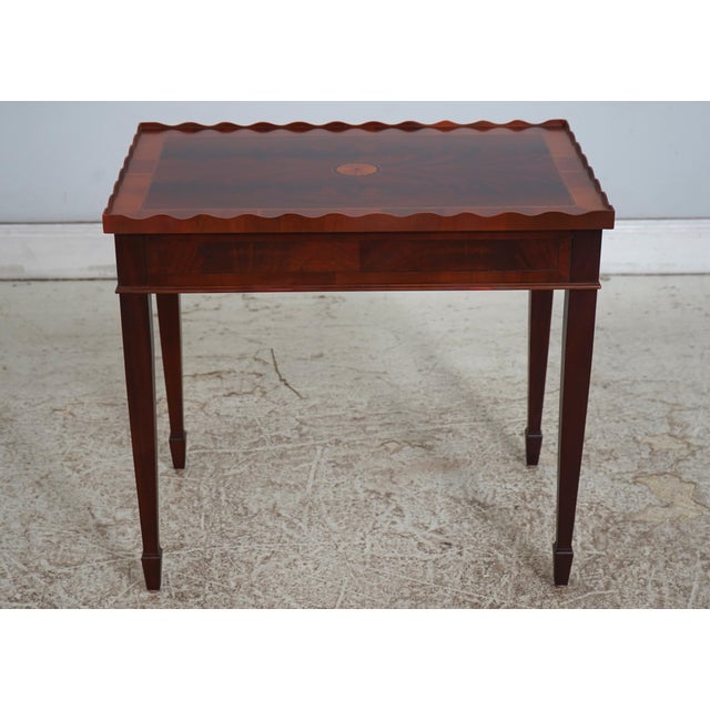 Age: Approx: 20 Years Old Details: Gallery Top High Quality Construction Nice Inlay Work Throughout Federal Style Figural...