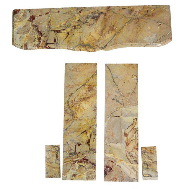 Louis XV Style Sarrancolin Framboise Marble Mantlepiece For Sale - Image 4 of 6