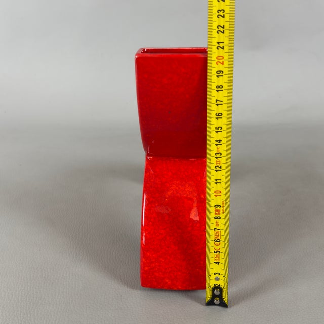 Space Age Vase Red Ceramic by Pietro Arosio for Parravicini, 1970s For Sale - Image 10 of 11