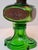 Antique Emerald Green Glass Kerosene Finger Lamp 4-Panel Portrait Pilgrim For Sale - Image 4 of 18