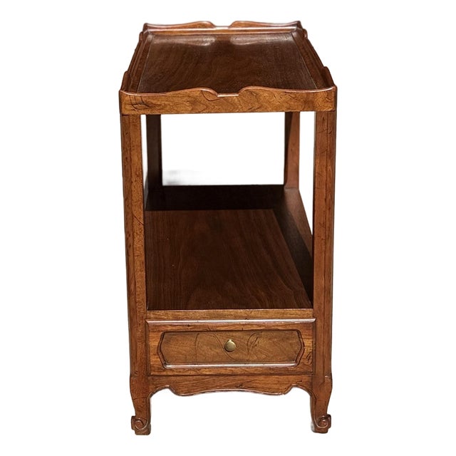 1980s Milling Road by Baker Furniture Cherry Telephone Table / Side Table With Tray Top For Sale