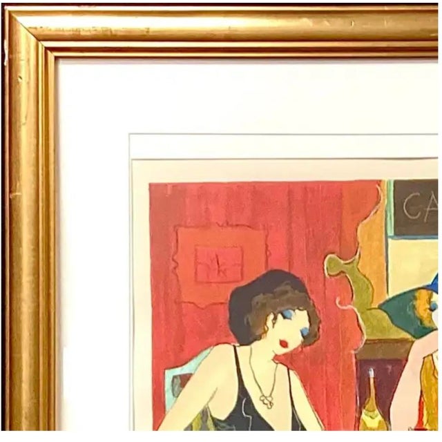 Art Nouveau Itzchak Tarkay "Cafe Jarden" Serigraph For Sale - Image 3 of 10