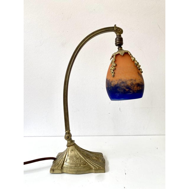 Art Deco Lamp with Glass Screen by Charles Ranc, 1920s For Sale - Image 6 of 17