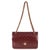Red 25B Burgundy Quilted Patent Double Pocket Flap Bag For Sale - Image 8 of 9