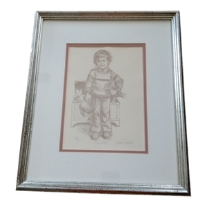 1970s Original Artist Signed 84/150 Lithograph "Toy Box" by Judie Martin.