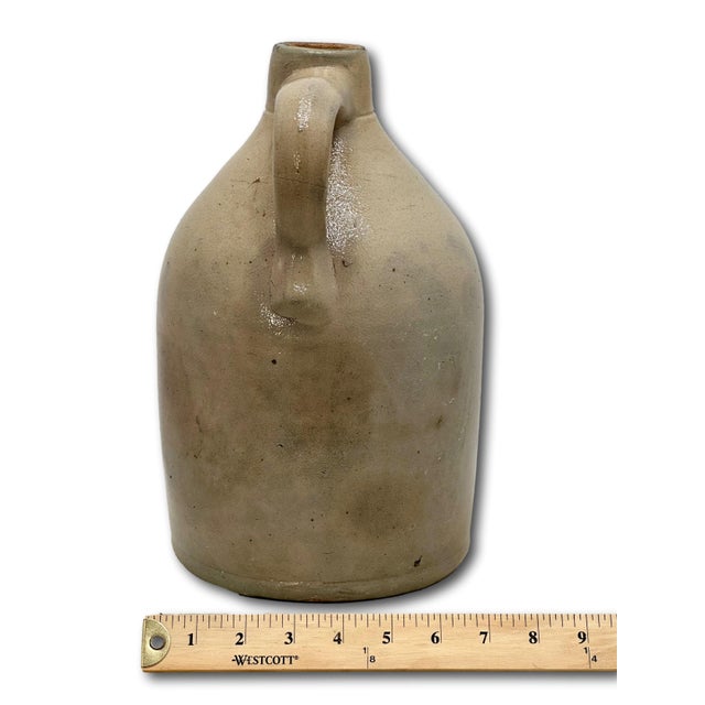 Scarce Antique American Blue Decorated Stoneware 1 Gallon Jug From Historic Portland Maine Merchant Kendal & Whitney For Sale - Image 17 of 18