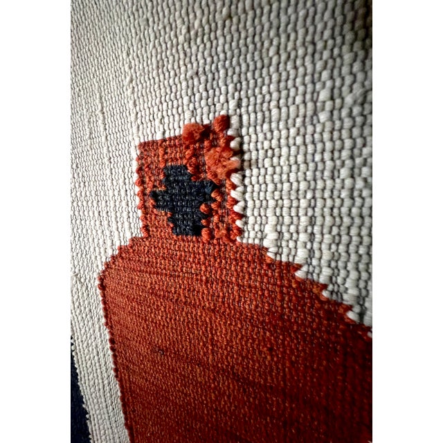 Textile Mid-Century Filipino Handwoven Modernist Graphic Tapestry Wall Hanging For Sale - Image 7 of 8