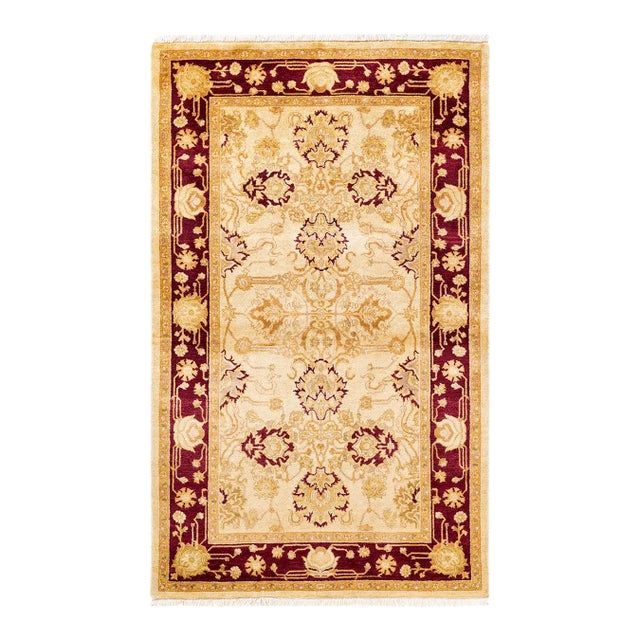 Mogul, One-of-a-Kind Hand-Knotted Area Rug - Ivory, 3' 3" x 5' 3" For Sale