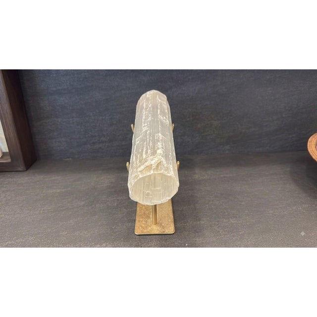 Contemporary Selenite Block on a Stand For Sale - Image 3 of 10