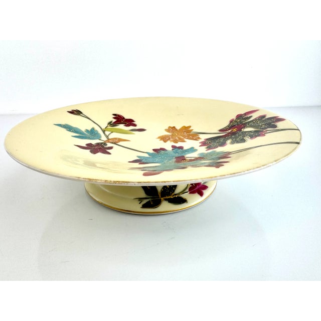 Mid-Century Modern 1960s Mid-Century Hand-Painted Japanese Dessert Plates & Stand – Set of 9 For Sale - Image 3 of 16