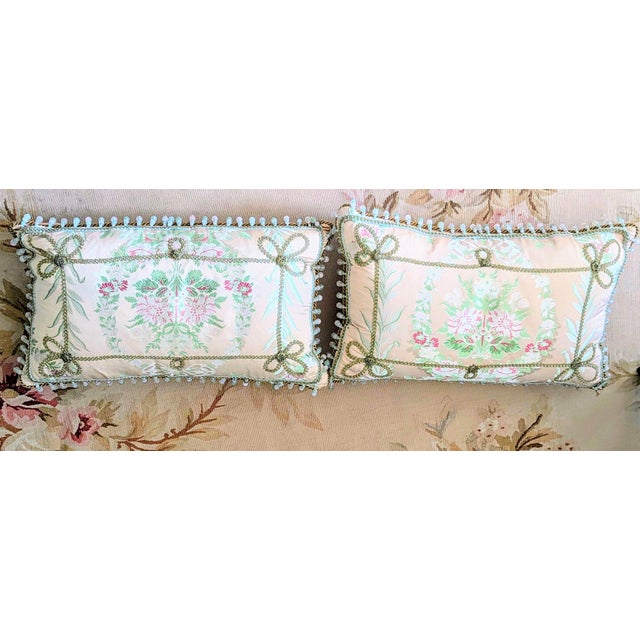 Custom Made Embroidered Scalamandre Silk and Jeweled Tassels With Semiprecious Stone Fringe - One of a Kind For Sale - Image 10 of 12