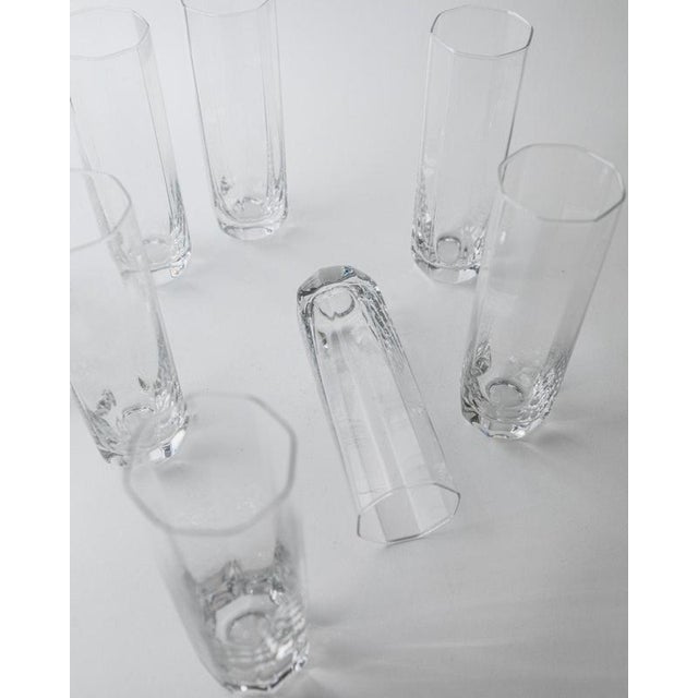 Vintage Octagonal Murano Drinking Glasses, 1980s, Set of 9 For Sale - Image 8 of 12