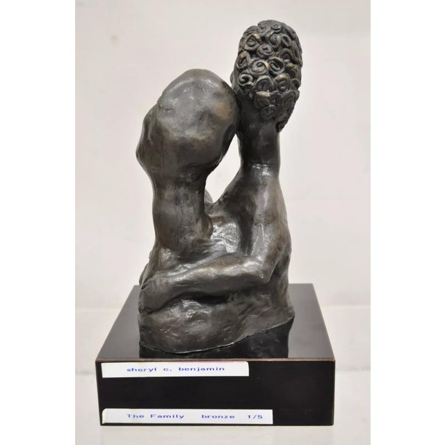 Bronze Sheryl C. Benjamin "The Family" Modern Abstract Cast Bronze Figure Sculpture For Sale - Image 8 of 11