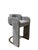 2020s Indigo Upholstered Counter Chair in Dark Gray with Brass Base For Sale - Image 5 of 5