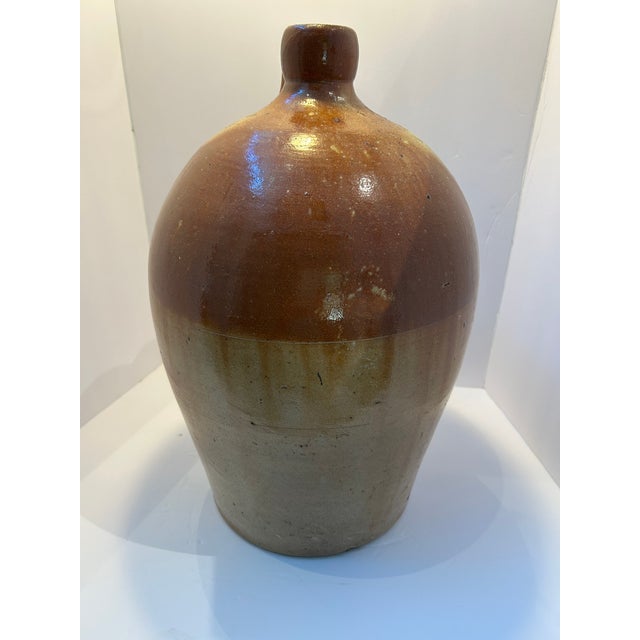 Ceramic Large 19th-Century Two-Tone Salt-Glazed Stoneware Jug For Sale - Image 7 of 12