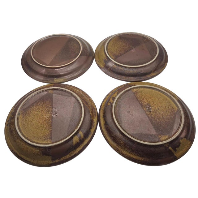 1970s Iron Mountain "Roan" Stoneware Dinner Plates, Set of 4 For Sale - Image 9 of 10