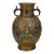 Antique Japanese Bronze Floral Motif Champleve Enamel Urn Vase For Sale