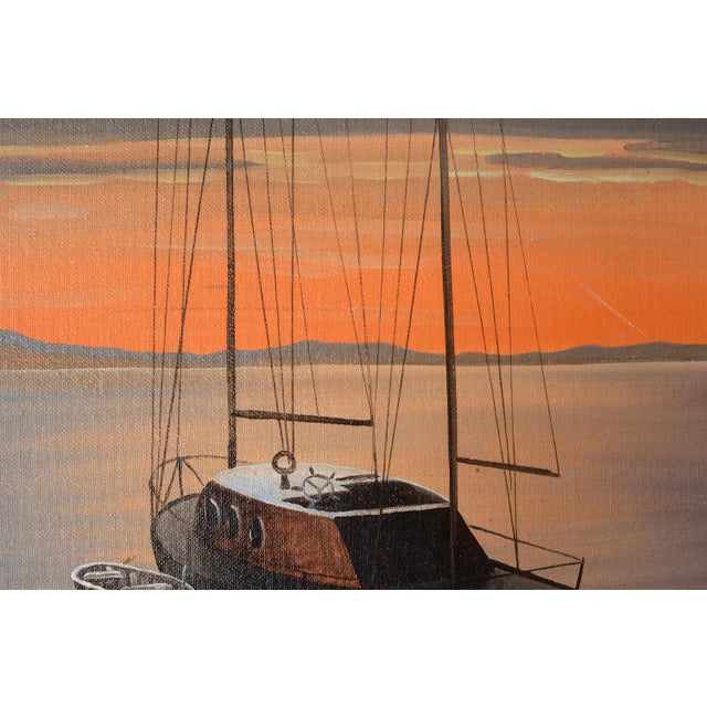 "Morro Bay" by German/American artist Eugene Schmidt (1929-2007). Painted in 1975 and signed/titled on the back.