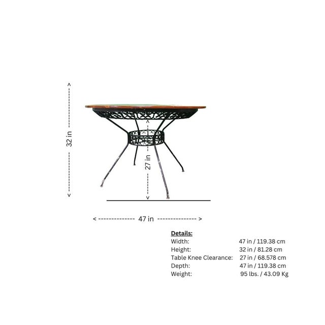 1950s Mid-Century Modern Patio Grenada Style Table & 4 Chairs For Sale - Image 10 of 10