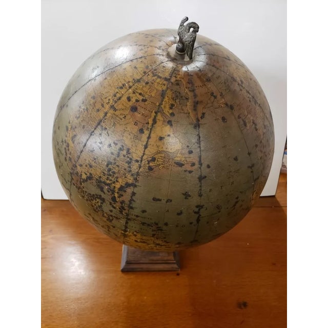 Wood 1920-22 Rand McNally Simplified & Indexed Physical Political Globe Eagle For Sale - Image 7 of 12