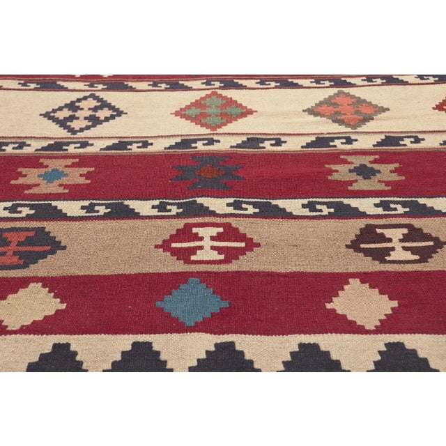 Late 20th Century Late 20th Century Vintage Persian Shiraz Tribal Kilim Rug, 09'10 X 12'11 For Sale - Image 5 of 10