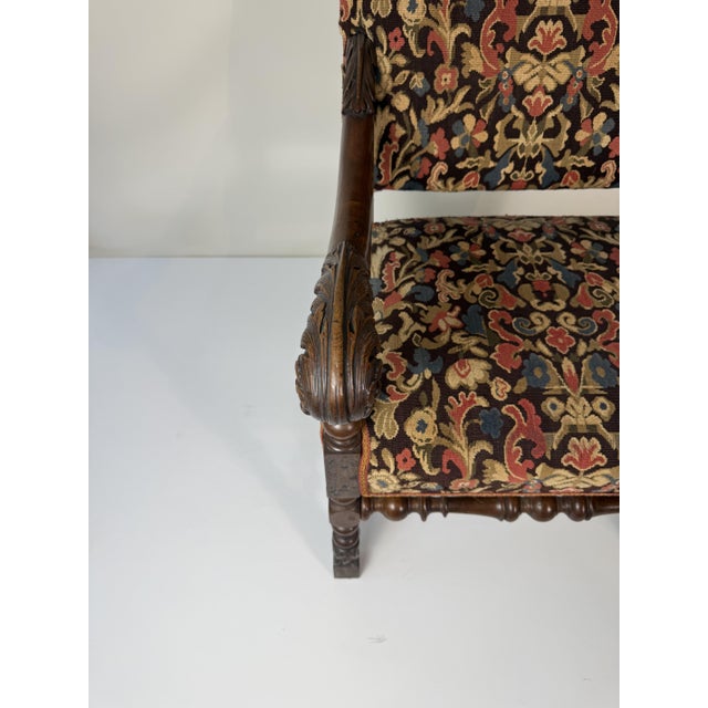 17th Century Carved Walnut Armchair, Lombardy, 1600 For Sale - Image 9 of 18