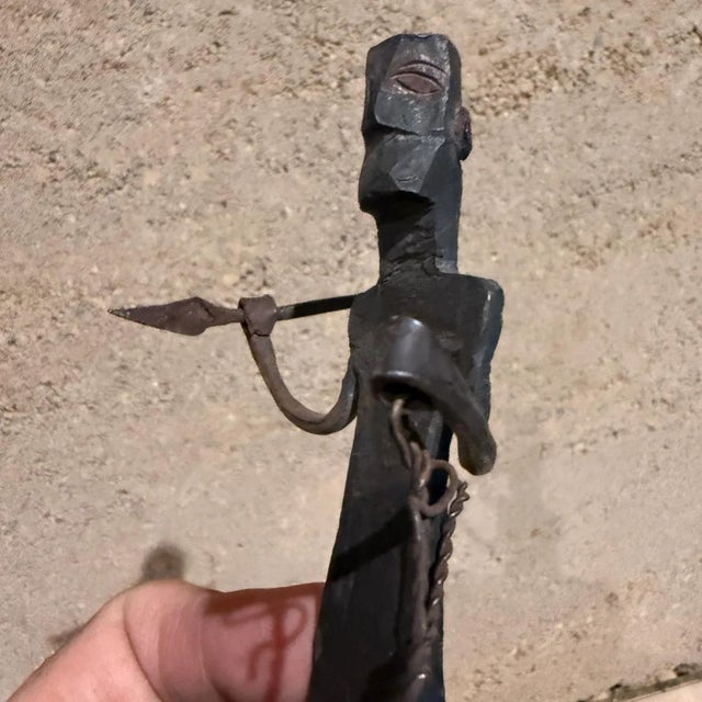 1920s Hand-Forged Iron Warrior Toy Sculpture African Dogon For Sale - Image 4 of 10