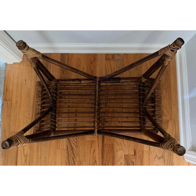 Vintage Bentwood Rattan Bench For Sale - Image 12 of 12