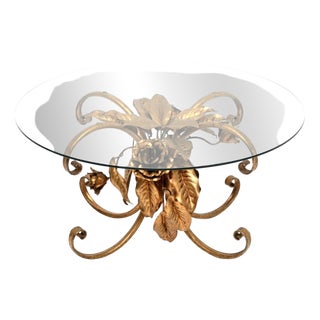 Vintage Gilt Metal Coffee Table by Hans Kogl, 1960 For Sale