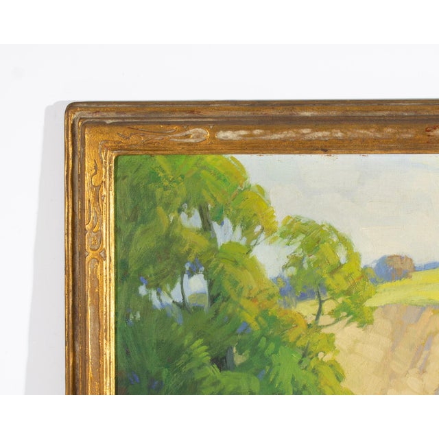 Textile 1930s Oil on Canvas Landscape Painting by Edward Sherlock For Sale - Image 7 of 9