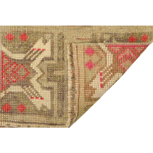 Mid-Century Modern Vintage Washed Out Mini Rug For Sale - Image 3 of 3