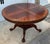 Vtg. Carved Banded Inlaid Mahogany Regency Style Round Dining Table For Sale - Image 9 of 12