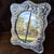 1990s Handcrafted Mexican Pewter Ornate Elegant Tabletop Mirror Folk Art 12x10" Roses For Sale - Image 6 of 16
