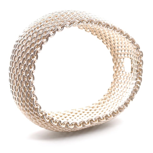 A rare vintage Tiffany & Co. Somerset Mesh Weave bracelet crafted in sterling silver, featuring the Maison’s iconic woven...