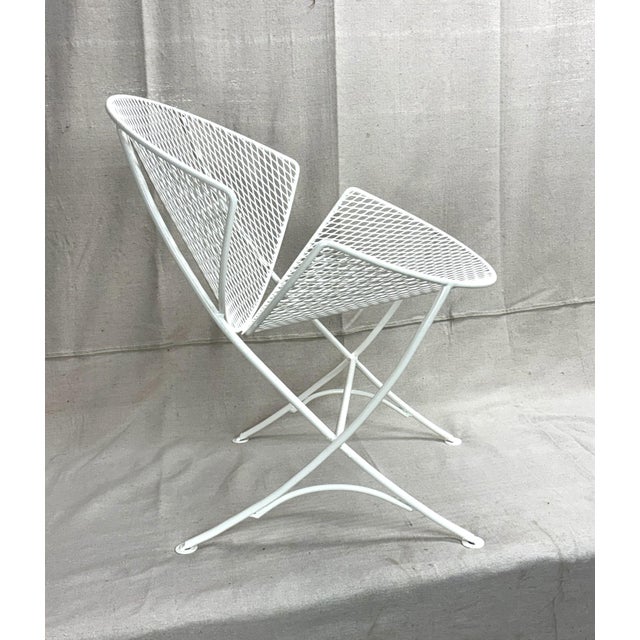 A sculptural set of six mid‑century “Orange Slice” patio chairs, newly restored and powder‑coated in a soft off-white. The...