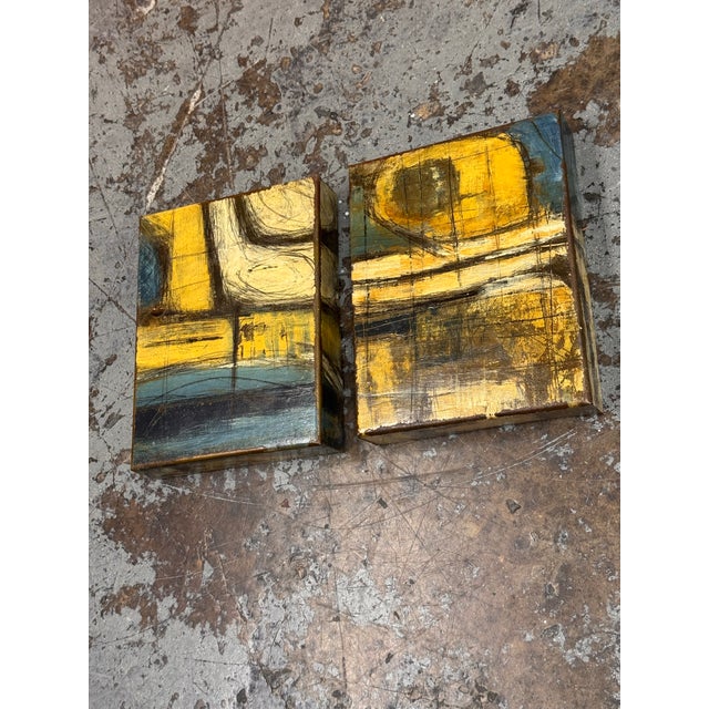 Design Plus Gallery presents a Pair of Abstract Original Paintings by Douglas Radde. This two piece set presents layered...
