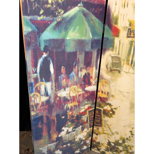 Add a touch of romantic old-world charm to your interior with this striking, double-sided 4-panel canvas room divider...
