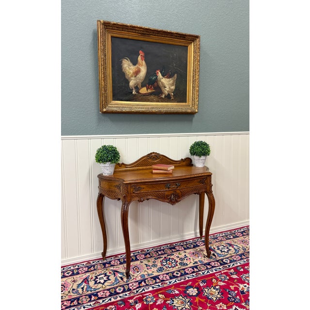 Antique French Oak Louis XV Style Entry Console or Hall Table With Drawer c.1930 For Sale - Image 10 of 18