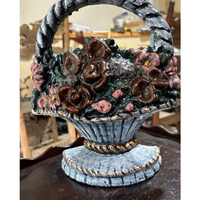 Bring a touch of garden-charm indoors, with this heavy-duty, cast-iron, basket of flowers doorstop. It serves both a...