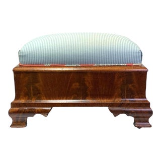 Mid 19th Century Empire Period Upholstered Stool with Secret Compartment For Sale