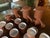 Very charming 20 piece mid-century modern terracotta tea or coffee set with matching cups and pots. This modern set...