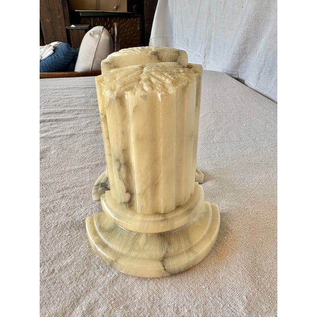 Antique White Mid 20th Century Italian Alabaster Column Bookends - A Pair For Sale - Image 8 of 12