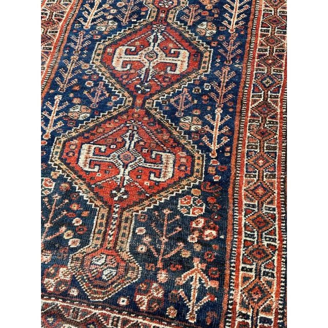 Blue Antique Shiraz Rug, 1920s For Sale - Image 8 of 18
