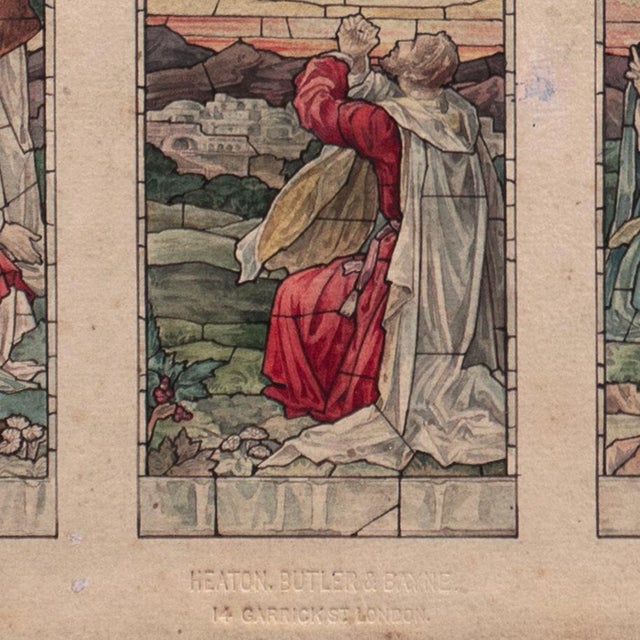 1920s 'Study for a Stained Glass Window', 19th Century English School, Circa 1920, Devotional, Ecclesiastical, Pre-Raphaelite For Sale - Image 5 of 12