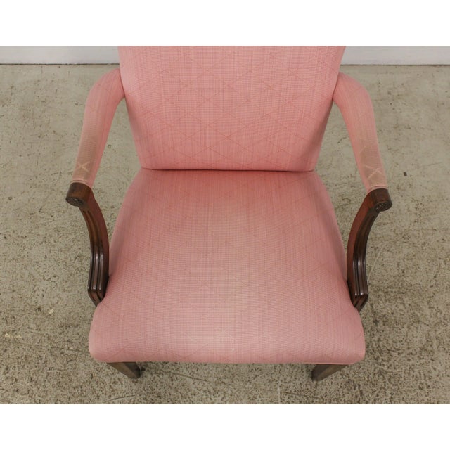 Southwood Inlaid Solid Mahogany Federal Upholstered Armchair For Sale - Image 9 of 13