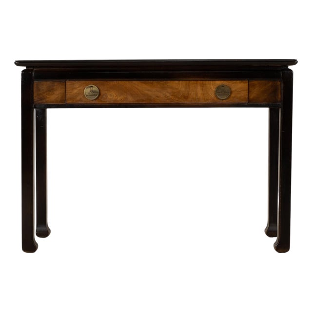 Vintage Lane Asian Ming Style Chinoiserie Sofa Console Table W/ Brass Hardware For Sale