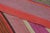 Textile Vintage Peruvian Square Kilim, Vibrant Polychromatic Stripes - Rug & Kilim For Sale - Image 7 of 7